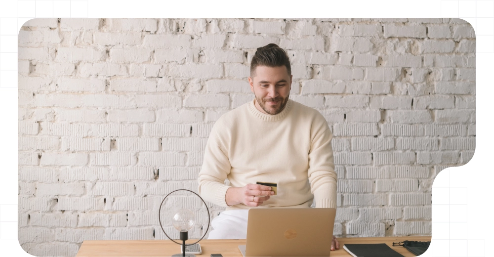 A man buying online with his credit card